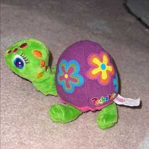 Vintage Lisa Frank Peekaboo Turtle Plush Small 6" 90's Flowers